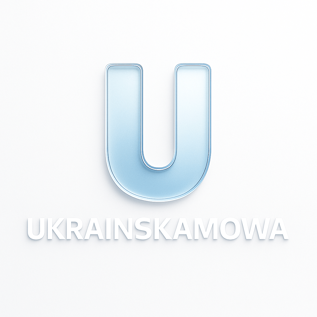 Logo grafiki z napisem, który odnosi się do nazwy ukraińska mowa